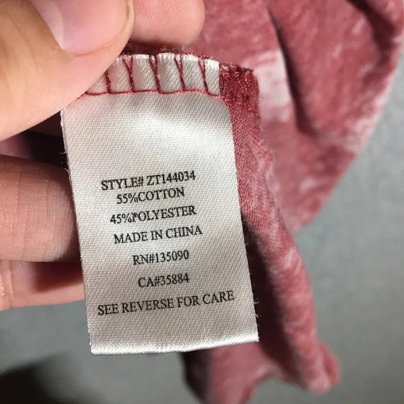 Womens Altar’d State Shirt V Neck Distressed Tie Dye Pocket Thin Summer Spring - Picture 5 of 6